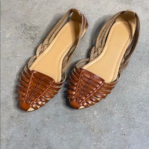 JCrew basketweave d’Orsay flat sandals